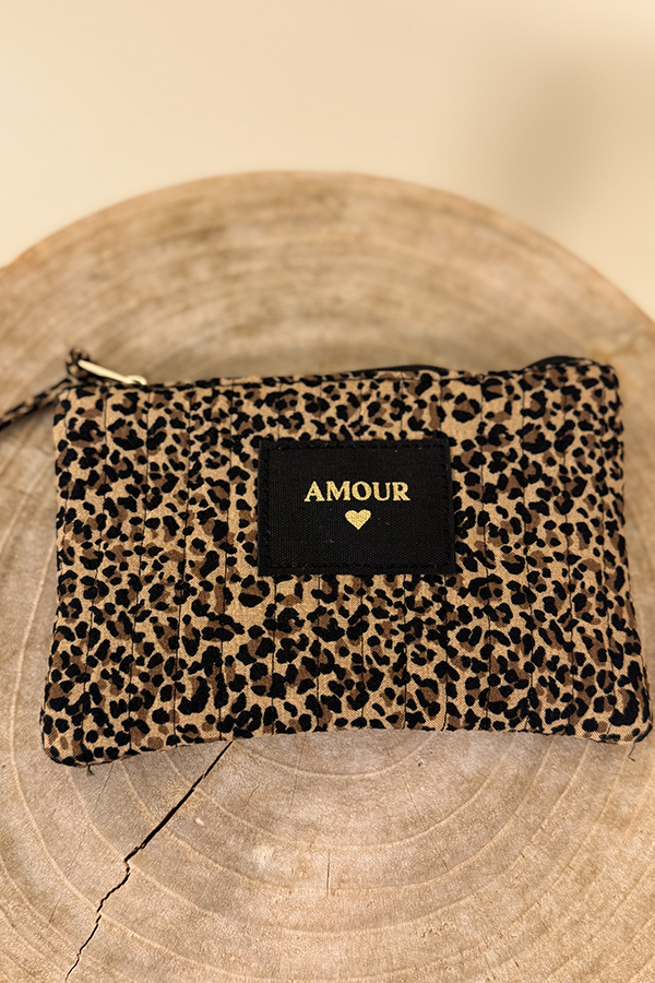 pochette coton motif animal léopard