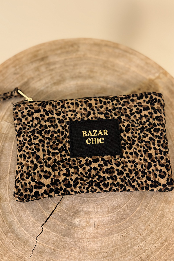 pochette coton motif animal léopard