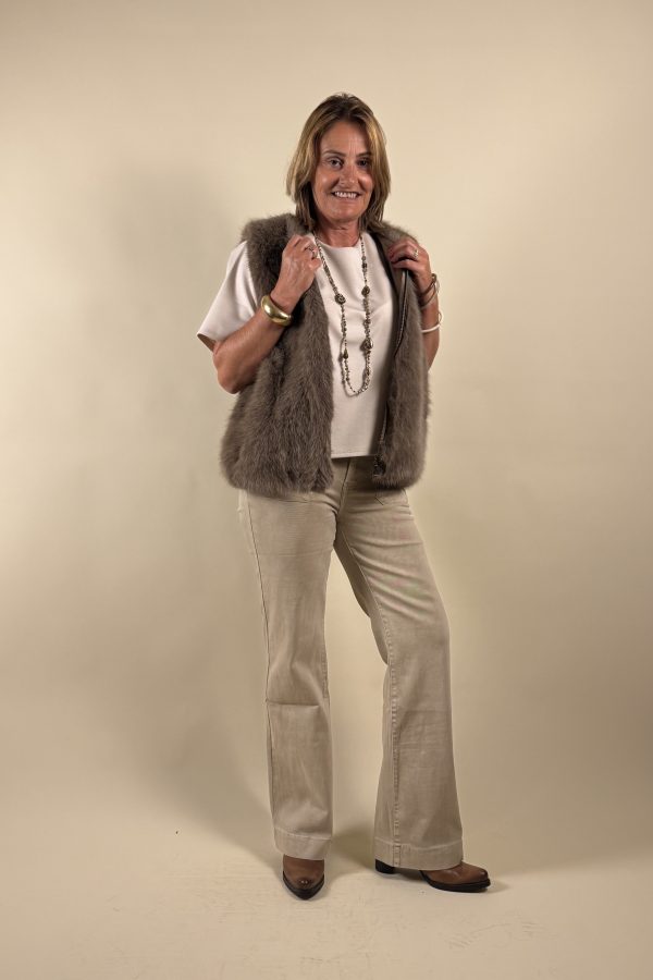 gilet sans manches fourrure