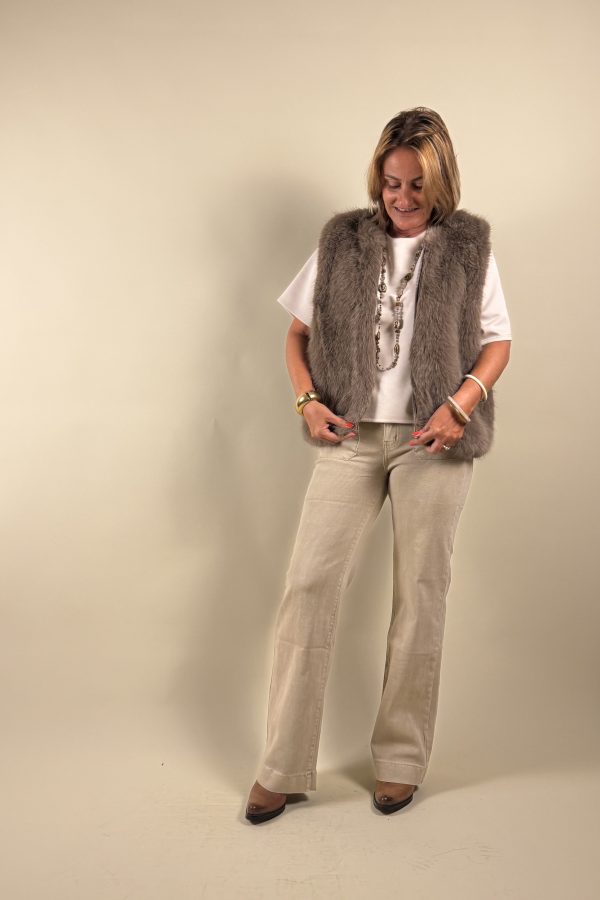 gilet sans manches fourrure