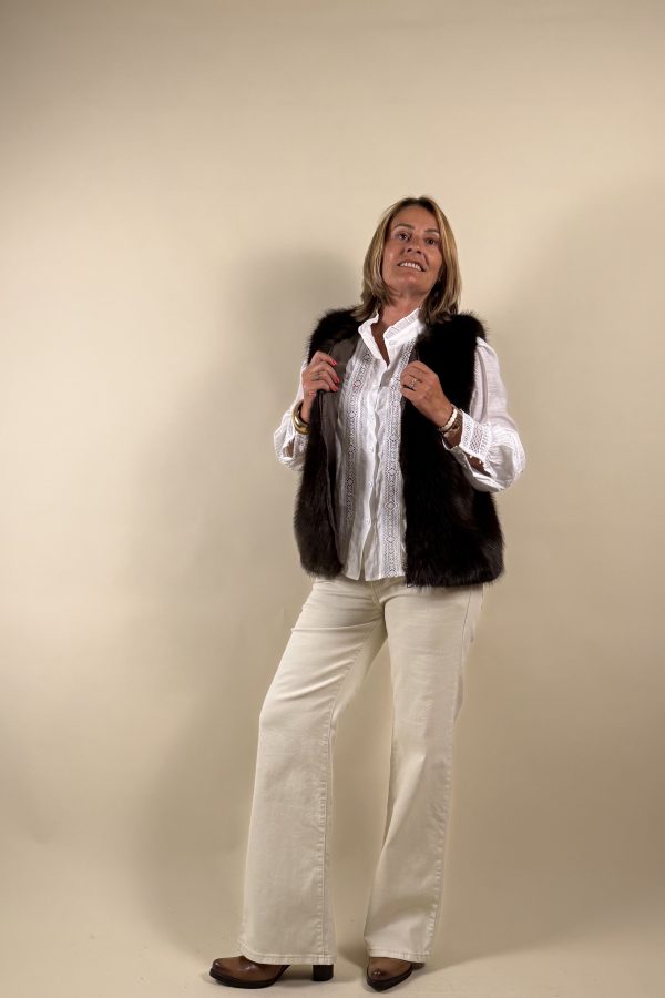 gilet sans manches fourrure