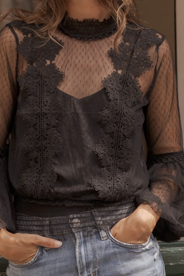 Blouse Valine noire Dentelle