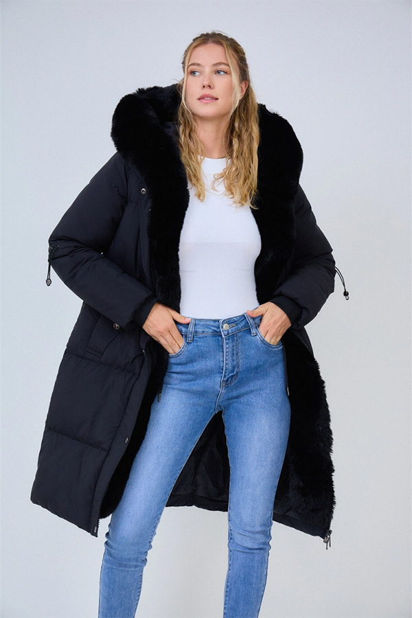 Alternative view of Doudoune longue Shani- Made in Italie