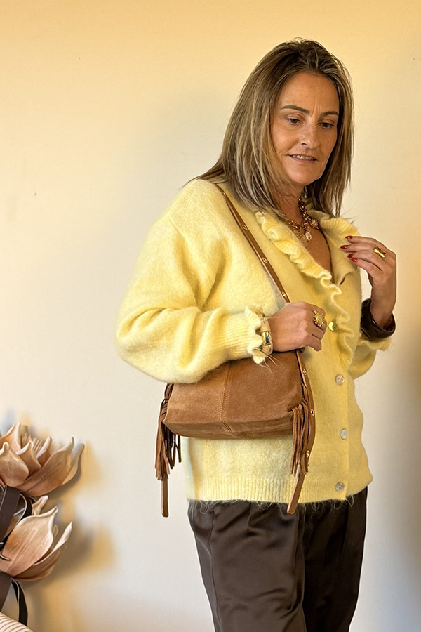 Sac Majoé Camel Daim & Cuir – Image 4