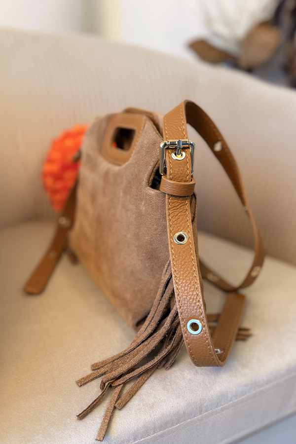 Sac Majoé Camel Daim & Cuir – Image 3
