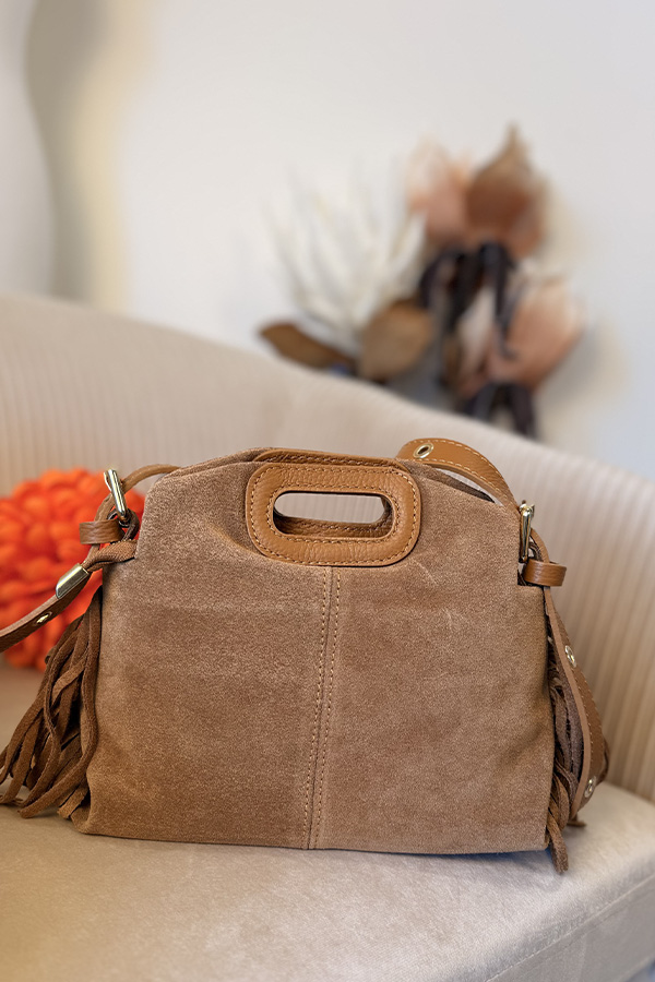 Alternative view of Sac Majoé Camel Daim & Cuir