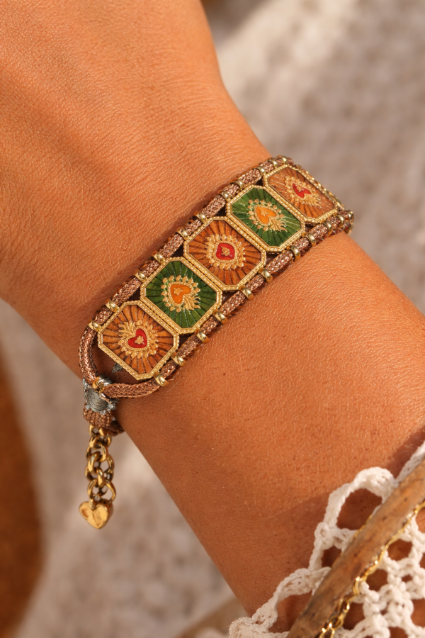 Bracelet Marie - Marron & vert