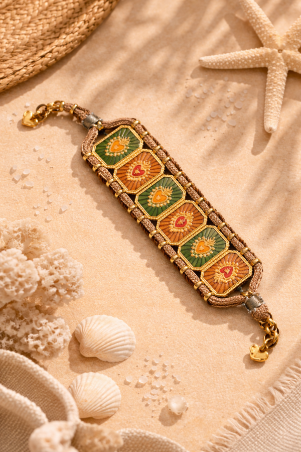 Alternative view of Bracelet Marie - Marron & vert