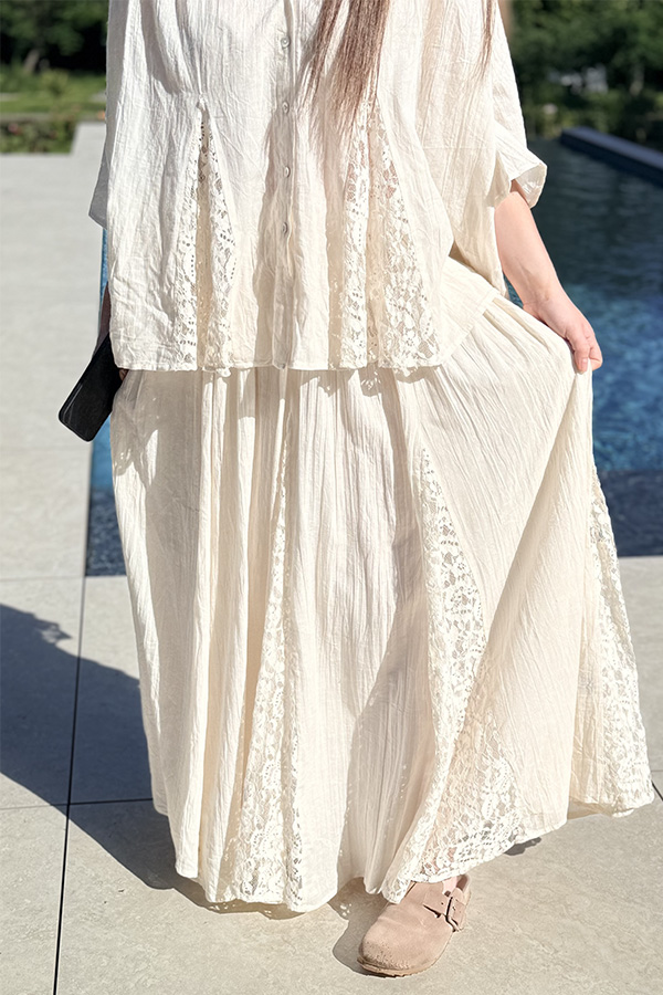 Ensemble Noa Beige – Robe et Chemise Bohème Chic
