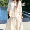 Ensemble Noa Beige – Robe et Chemise Bohème Chic