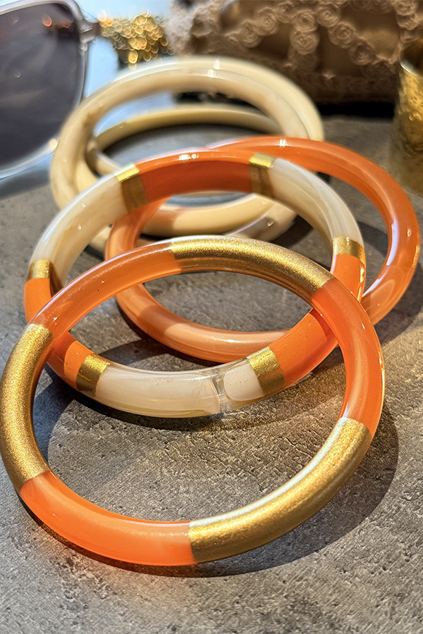 bracelets résine orange