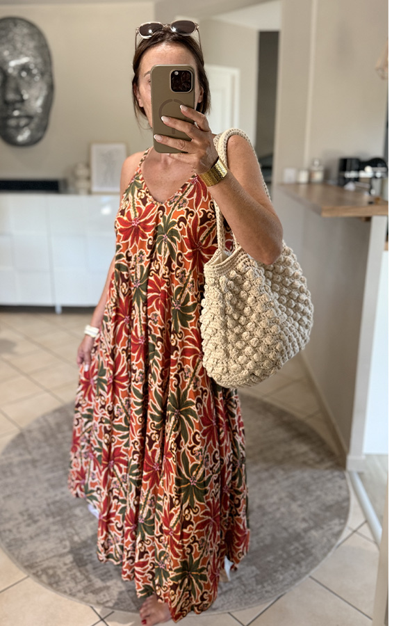 robe longue imprimée femme