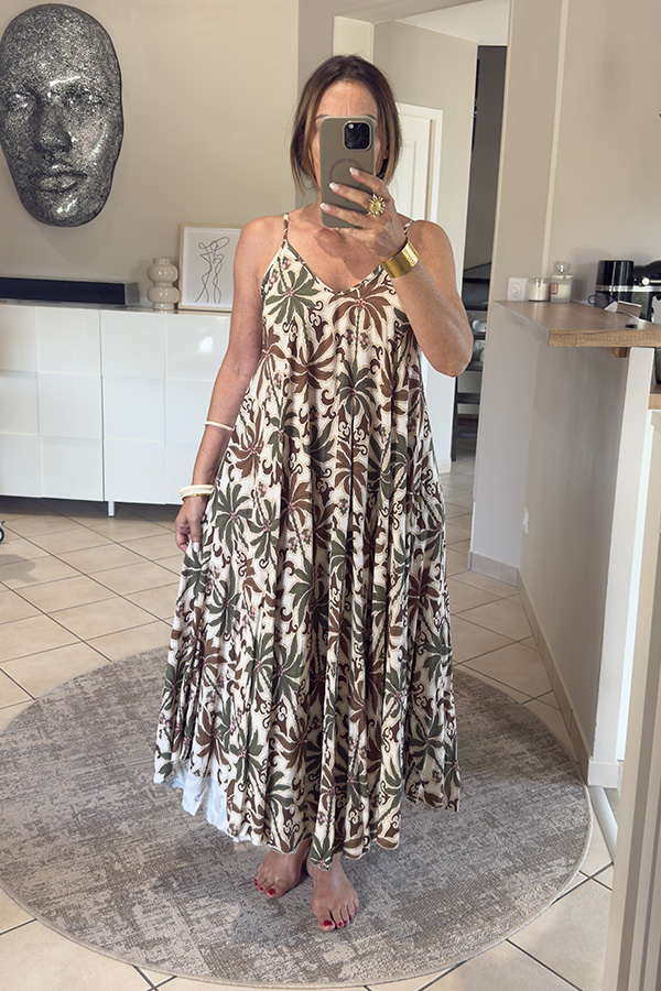robe longue imprimée femme