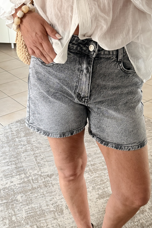 short jean gris femme