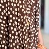 robe a pois marron courte a bride