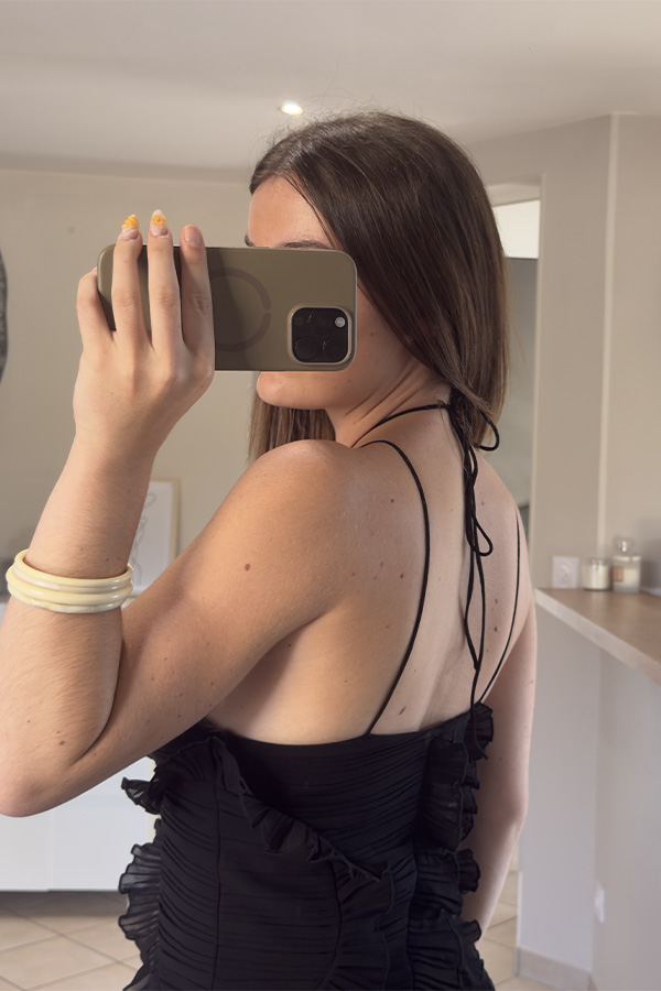Robe Volane – Robe Longue Plissée Noire à Volants