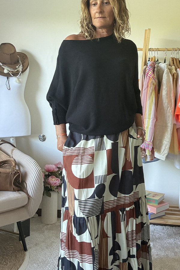 Jupe Ethnic longue imprimée en coton