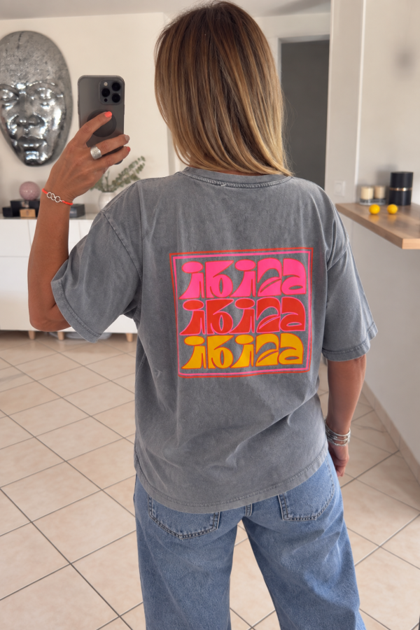 Tshirt Ibiza gris chiné