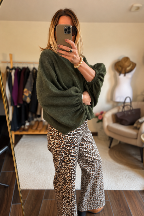 pull maille alpaga kaki