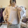 pull manches bouffantes beige