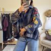 Chemise Virginie à carreaux brodée femme