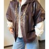 veste bordeaux simili cuir