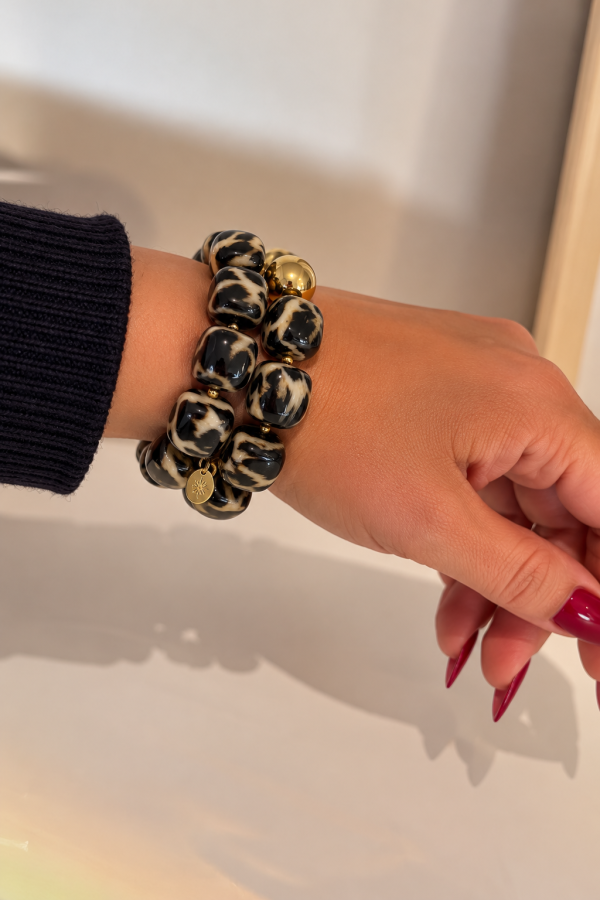 bracelet boule léopard