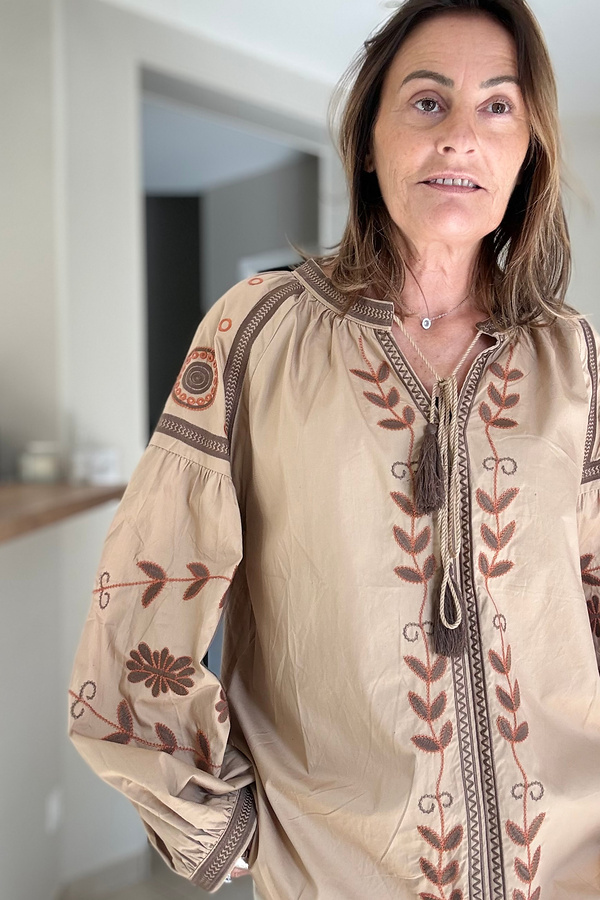 blouse bohème brodée femme