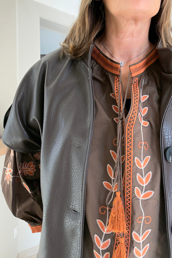 blouse bohème brodée femme