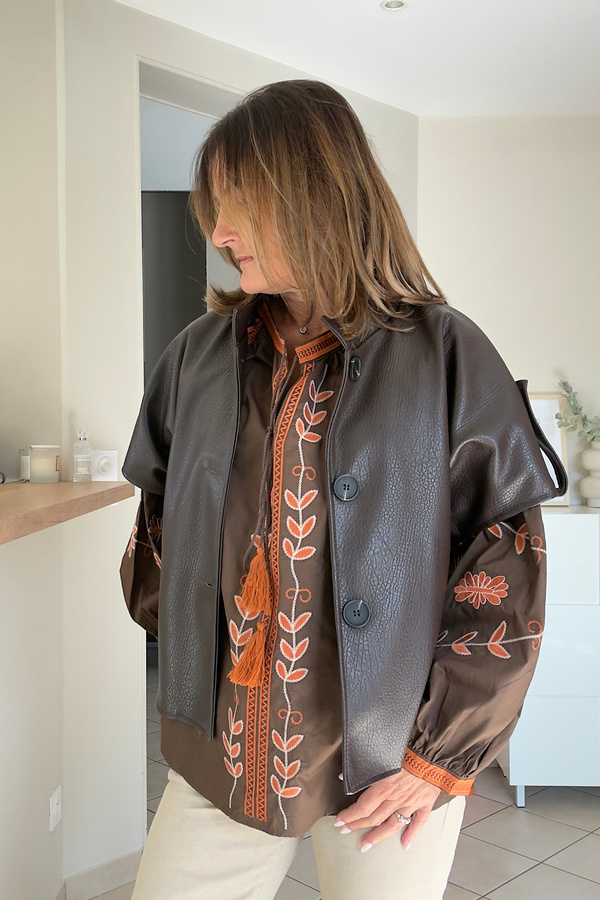 blouse bohème brodée femme