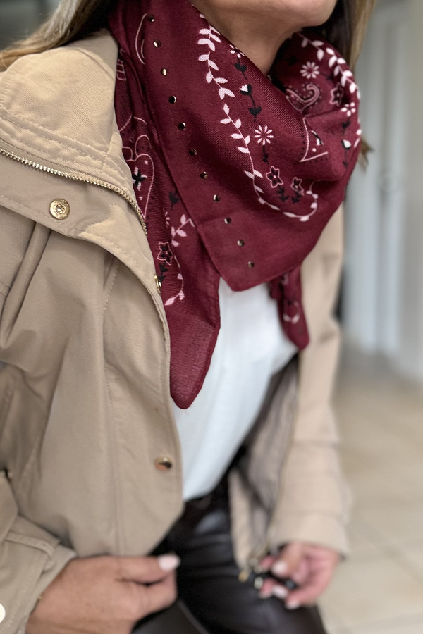 echarpe bandana bordeaux 1