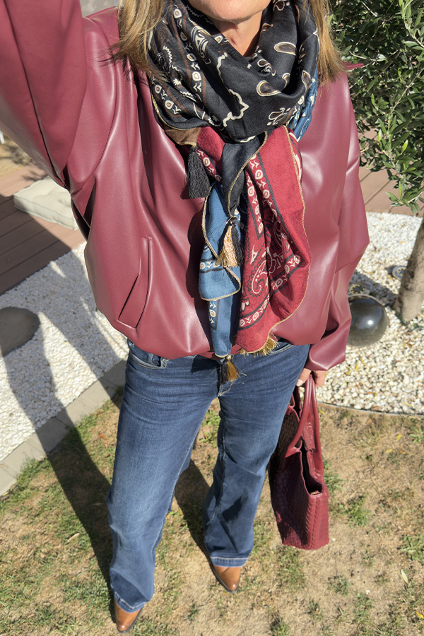 blouson bomber bordeaux femme