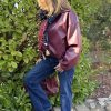 blouson bomber bordeaux femme