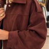 blouson suédine bordeaux femme
