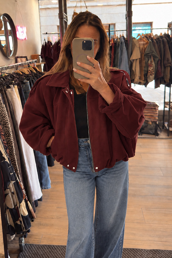 Alternative view of Blouson Soline - Suédine Bordeaux