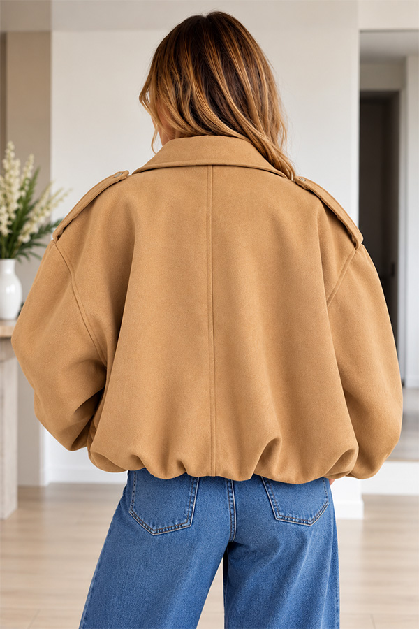 blouson suédine camel femme