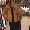 blouson suédine camel femme